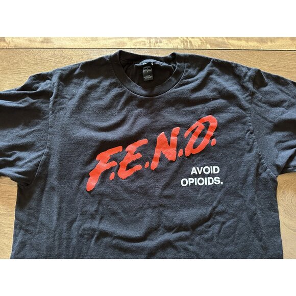 F.E.N.D. Avoid Opioids T shirt FEND Full Energy No Drugs DARE Straight Edge XXX - Picture 1 of 9